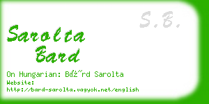 sarolta bard business card